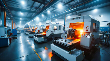 Precision Engineering: Inside a Modern Factory with Steel Machinery and Manufacturing Equipment