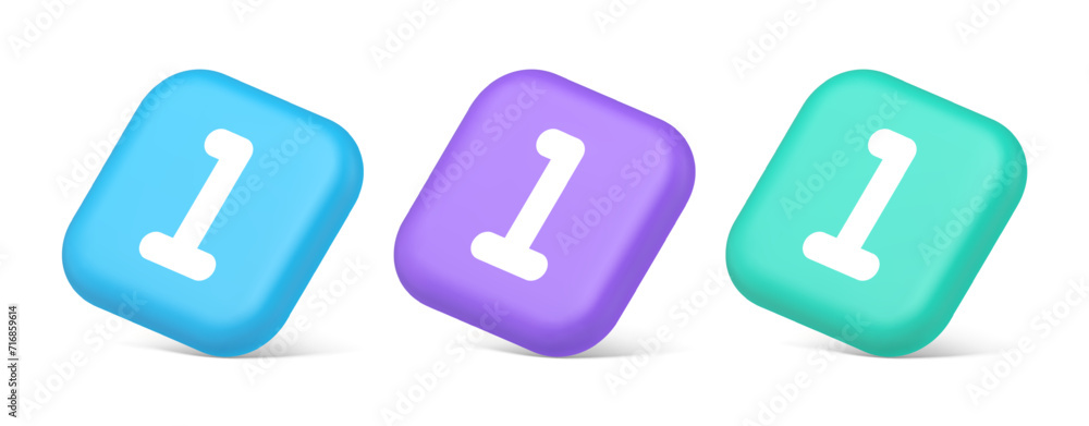 Poster one number button finance counting panel keyboard user interface 3d realistic isometric icon