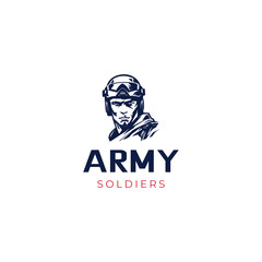 Army soldier mascot logo design illustration