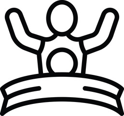 Finish runner icon outline vector. Sprint race athlete. Walk runner