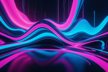 A fluid background with neon blue and pink fluids intertwined, resembling a futuristic cyberpunk aesthetic