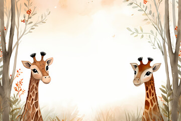 Giraffes With Blank Space