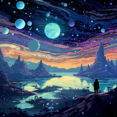 Fototapeta premium another earth is an unusual planet created with Generative Ai