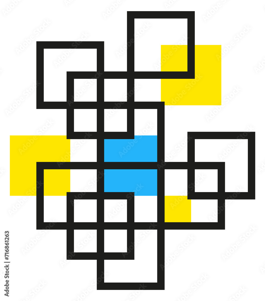 Poster abstract geometric shape in modern style. memphis element