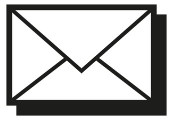Envelope icon. Mail symbol. Retro black element