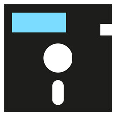 Floppy disk black icon. Memory data storage