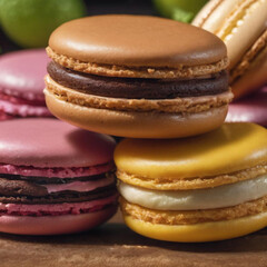 macaroons on a wooden table