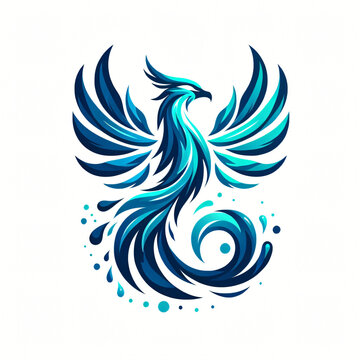 Logo tattoo bird phoenix water concept 