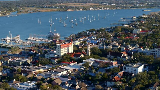 Stock video Aerial tour St Augustine Florida 2024