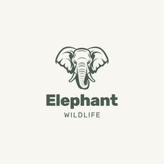 Elephant head vector silhouette logo,Elephant head mascot sport logo