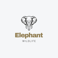 Elephant head vector silhouette logo,Elephant head mascot sport logo