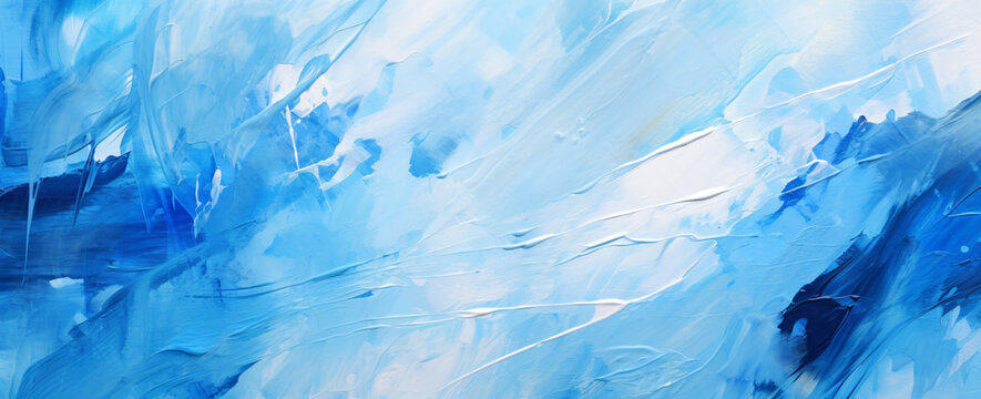 blue abstract abstract modern paint design pattern, in the style of fish-eye lens, canvas texture emphasis