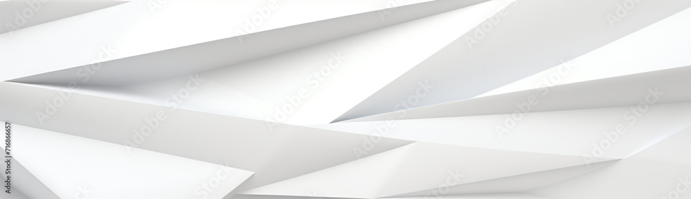 Poster white abstract triangles background, functional design, juxtaposition of light and shadow, rectangul