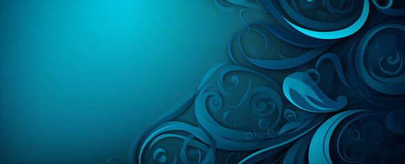 a blue background with swirls on it, in the style of vintage graphic design, rounded