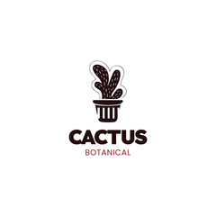 cactus simple logo vector