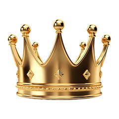 3D Rendering of a King Crown on Transparent Background - Ai Generated