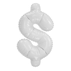 3d illustration white glossy balloon dollar $ symbol