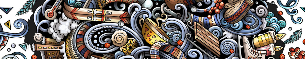 Winter cartoon illustration