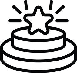 Star subscription icon outline vector. Dark form payment. Phone plan price