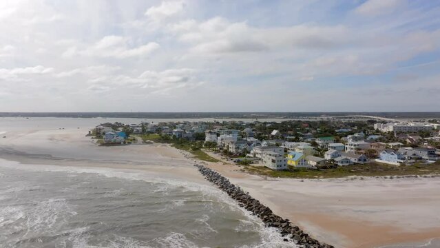 Drone flight Beach St Augustine FL  Vilano beach point 2024