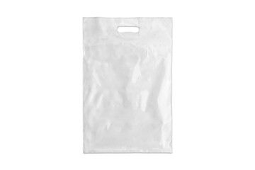 Realistic white plastic bag mockup isolated on white background. 3d rendering.