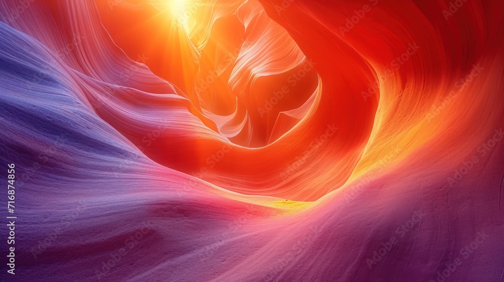 Fototapete a computer generated image of a red and blue wave with a bright light in the middle of the wave is a