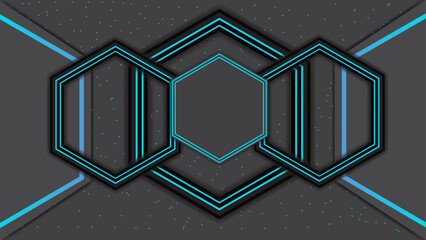 Abstract futuristic black and blue gaming background with modern sport shapes. Vector design template technology concept can use element game banner, sport poster, cyber wallpaper, web, cover © Khalil