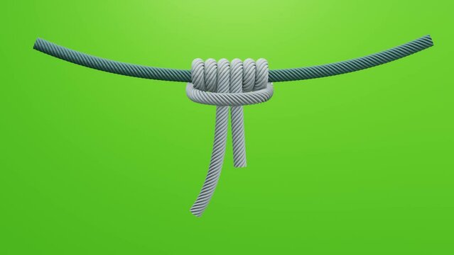 rope string with friction hitch knot for climbing activity 3D rendering