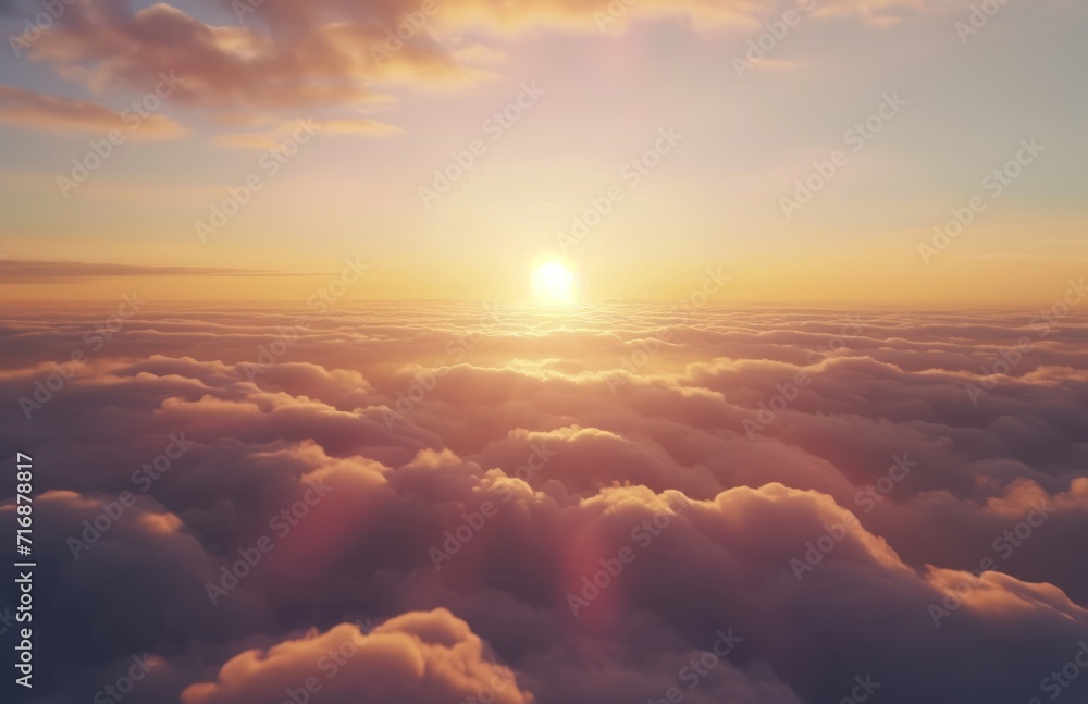 Poster the sun is setting over the clouds in the sky as the sun is setting over the clouds in the sky and t