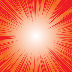 赤い効果線　強調や閃光の集中線