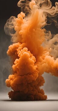 orange colored smoke on a black background 4K video