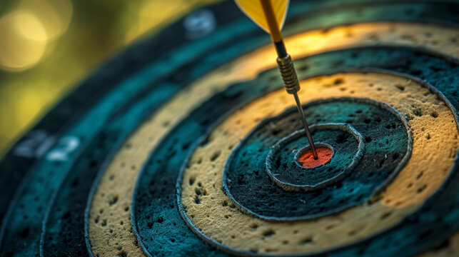 cible &agrave; fl&eacute;chettes avec une fl&eacute;chette en son centre