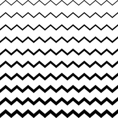 Halftone wave horizontal stripes. Abstract zigzag background. Vector illustration.