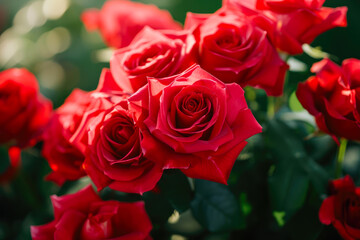 Sun-Kissed Blossoms: Detailed Morning Rose Bouquet