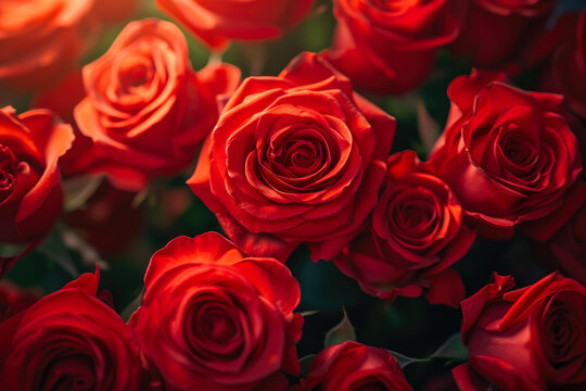 A Symphony of Red: Capturing Sunrise on Rose Petals