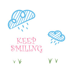 LIne Art vector of Care and Love Poster. Keep Smiling.