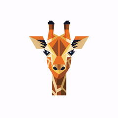 Flat logo illustration of Giraffe