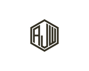AJW Logo design vector template