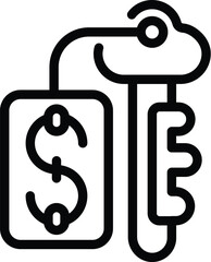 Apartment keys icon outline vector. Rent agency business. Policy sell