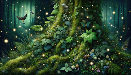 Obraz na płótnie Canvas Enchanted Forest Whispers - A Canvas of Nature's Magic