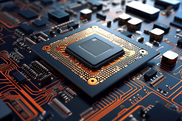 Fototapeta premium The technician will place the CPU on the socket