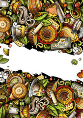 Fototapeta premium Tea time cartoon banner design