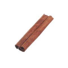 Dry aromatic cinnamon stick isolated on white