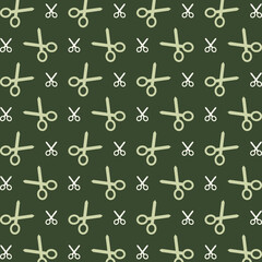 Cut icon repeating trendy pattern beautiful green vector illustration background