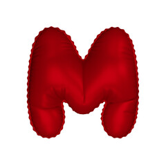 3d illustration red shiny balloon letter M
