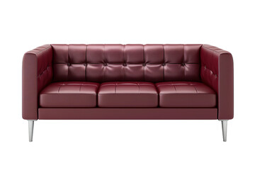 Obraz premium Red sofa ,modern and minimal furniture,Chair home decoration burgundy, isolated on white and transparent background