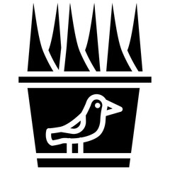 bird on flower pot vector design.svg