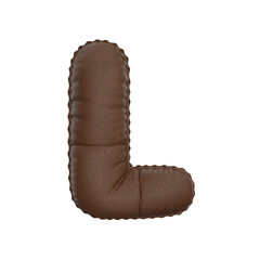 3D leather balloon Letter L