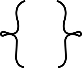 braces or curly brackets icon, Black bracket . vector of Text brackets design. Icons vintage typography symbol. Thin signs of typography symbols. Pixel perfect, Hand drawn braces, punctuation mark.