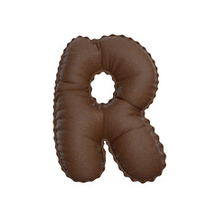 3D leather balloon Letter R